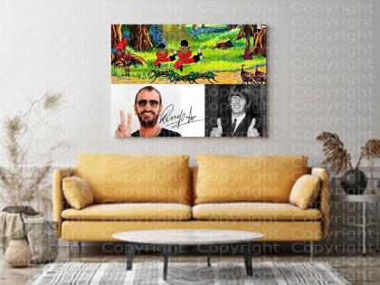 RINGO STARR. Kunstwerk mit Rahmen NEU Souvenir. Geschenk. Beatles.