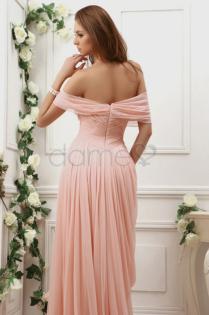 A Linie schulterfreies bodenlanges drapiertes Ballkleid - Dameo. de