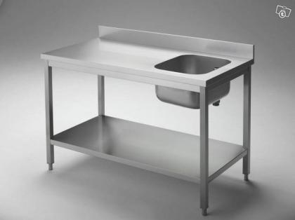 TISCH MIT SPÜLE UND AUFKANTUNG 7X16 NEU