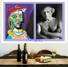 Pablo Picasso Signiertes Kunstwerk. Collage. Wandbild. Souvenir. Geschenkidee.
